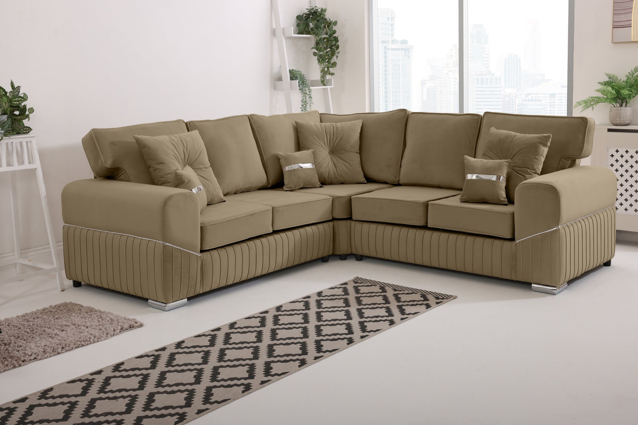 Marenza Corner Fullback - 2c2 - Bolster / Buttoned Cushions