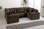 Sikara U Shape 6 Seater - Plush Velvet Fullback