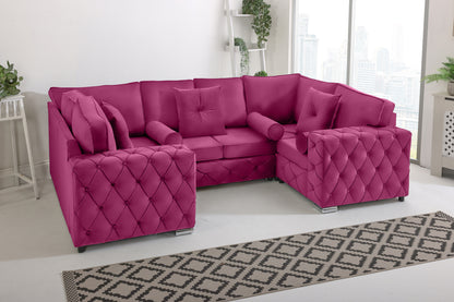 Milton U Shape Sofa  Fullback - Plush Velvet