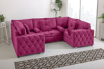Sikara U Shape 6 Seater - Plush Velvet Fullback