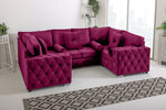 Sikara U Shape 6 Seater - Plush Velvet Fullback