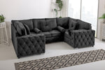 Sikara U Shape 6 Seater - Plush Velvet Fullback