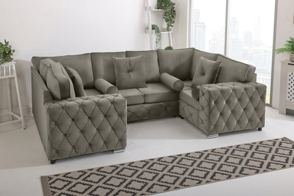 Milton U Shape Sofa  Fullback - Plush Velvet