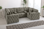 Sikara U Shape 6 Seater - Plush Velvet Fullback