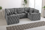 Sikara U Shape 6 Seater - Plush Velvet Fullback