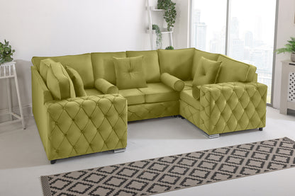 Milton U Shape Sofa  Fullback - Plush Velvet