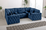 Sikara U Shape 6 Seater - Plush Velvet Fullback