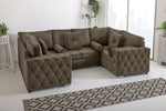 Sikara U Shape 6 Seater - Plush Velvet Fullback