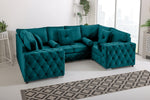 Sikara U Shape 6 Seater - Plush Velvet Fullback