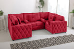 Sikara U Shape 6 Seater - Plush Velvet Fullback