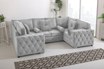 Sikara U Shape 6 Seater - Plush Velvet Fullback