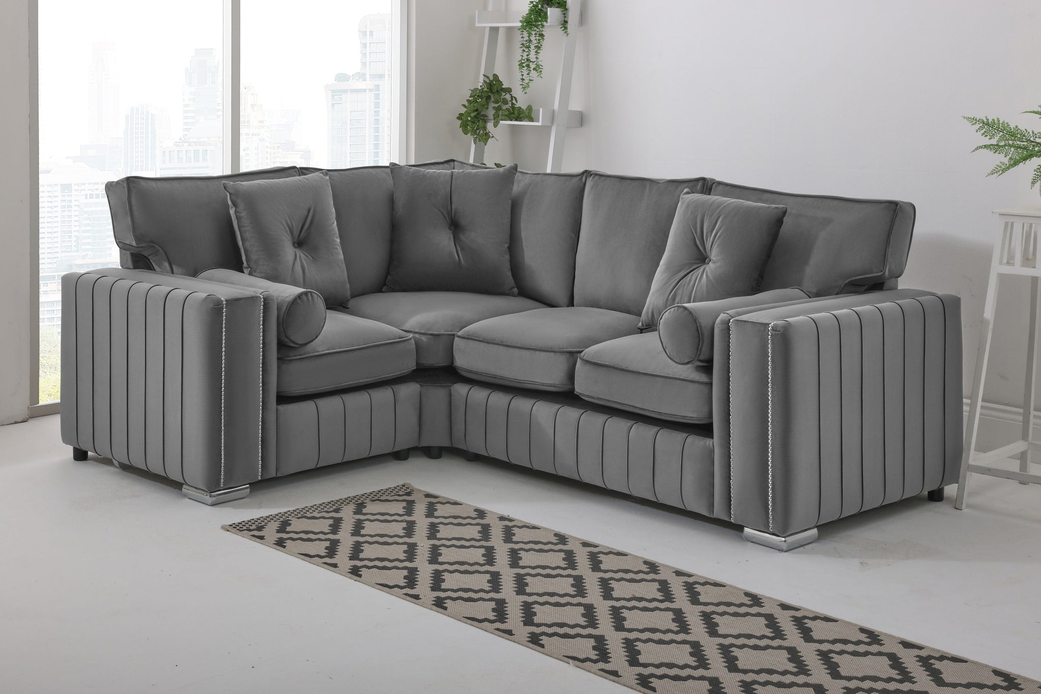 Lyra Corner Fullback - 1c2 + Bolster / Buttoned Cushions