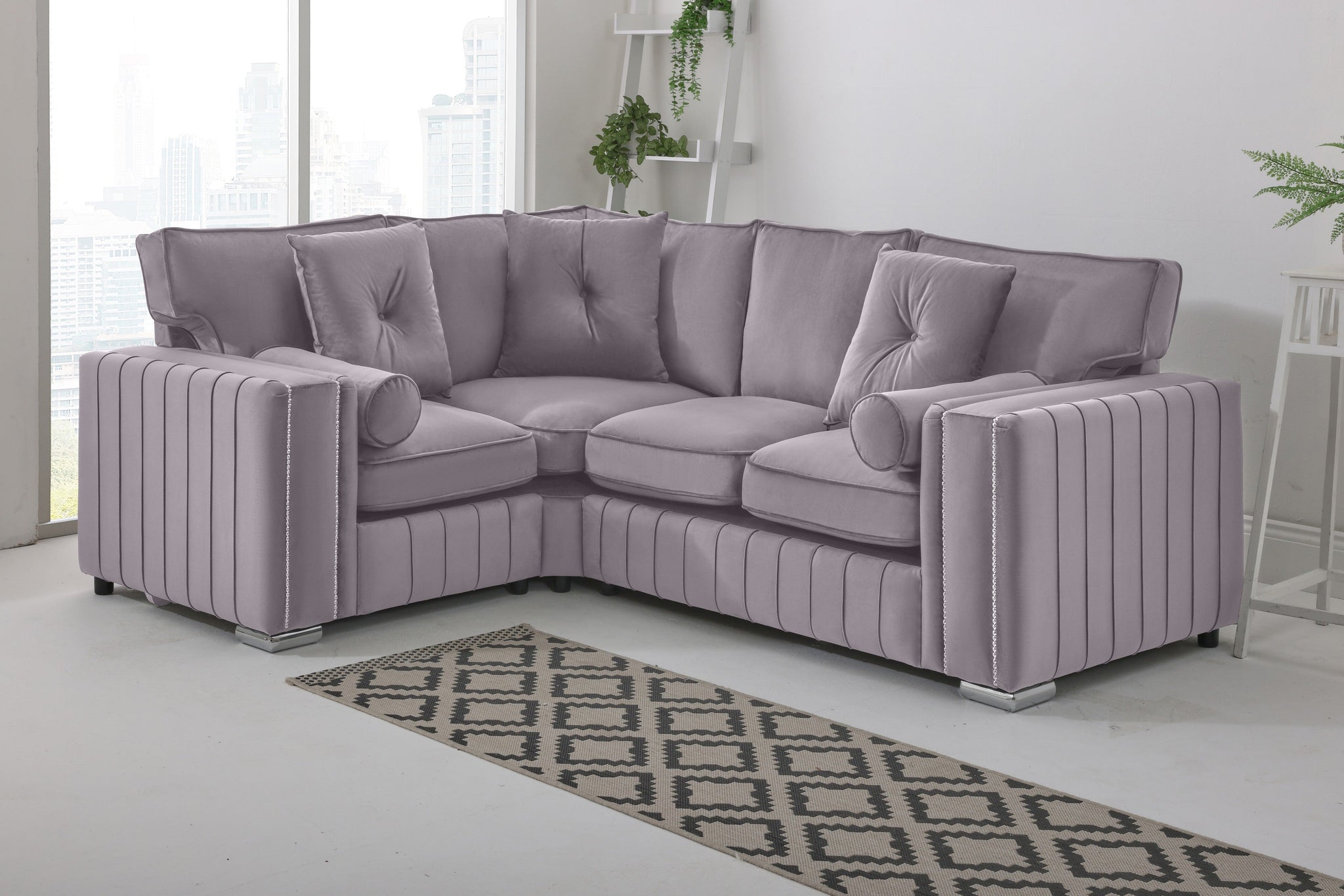 Lyra Corner Fullback - 1c2 + Bolster / Buttoned Cushions