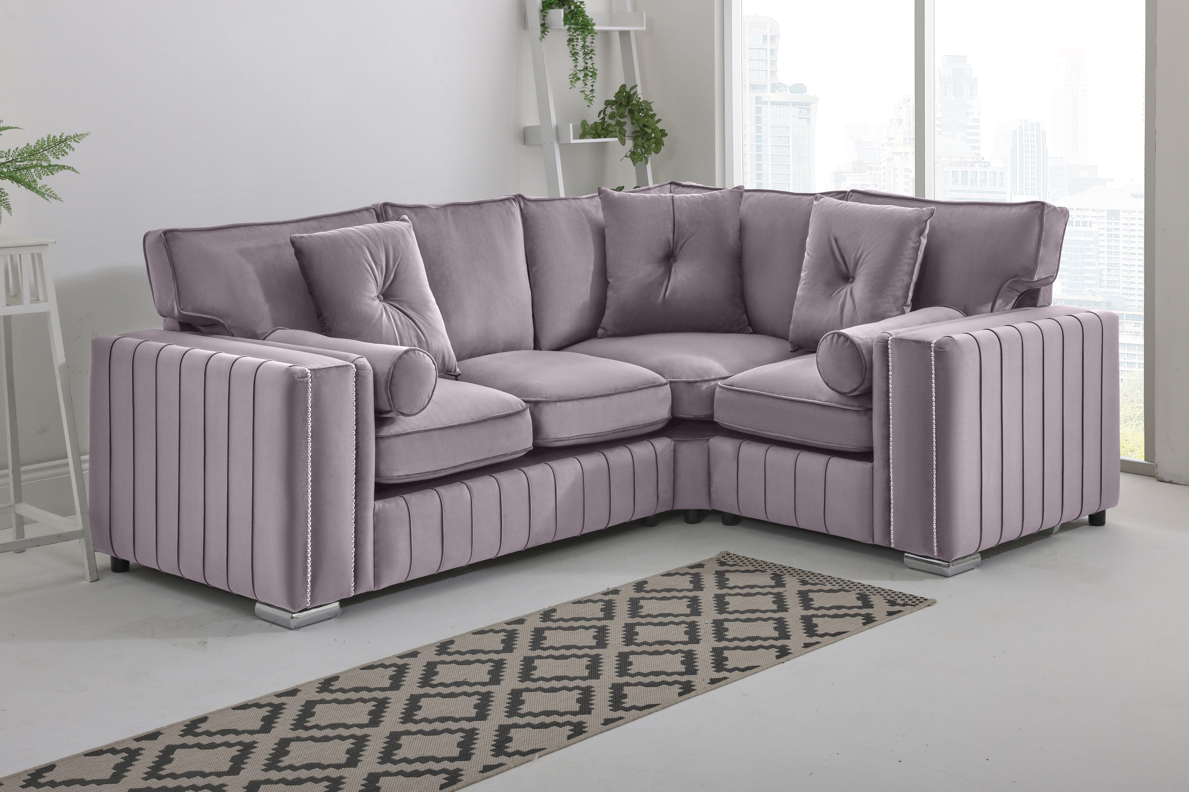 Lyra Corner Fullback - 2c1 + Bolster / Buttoned Cushions