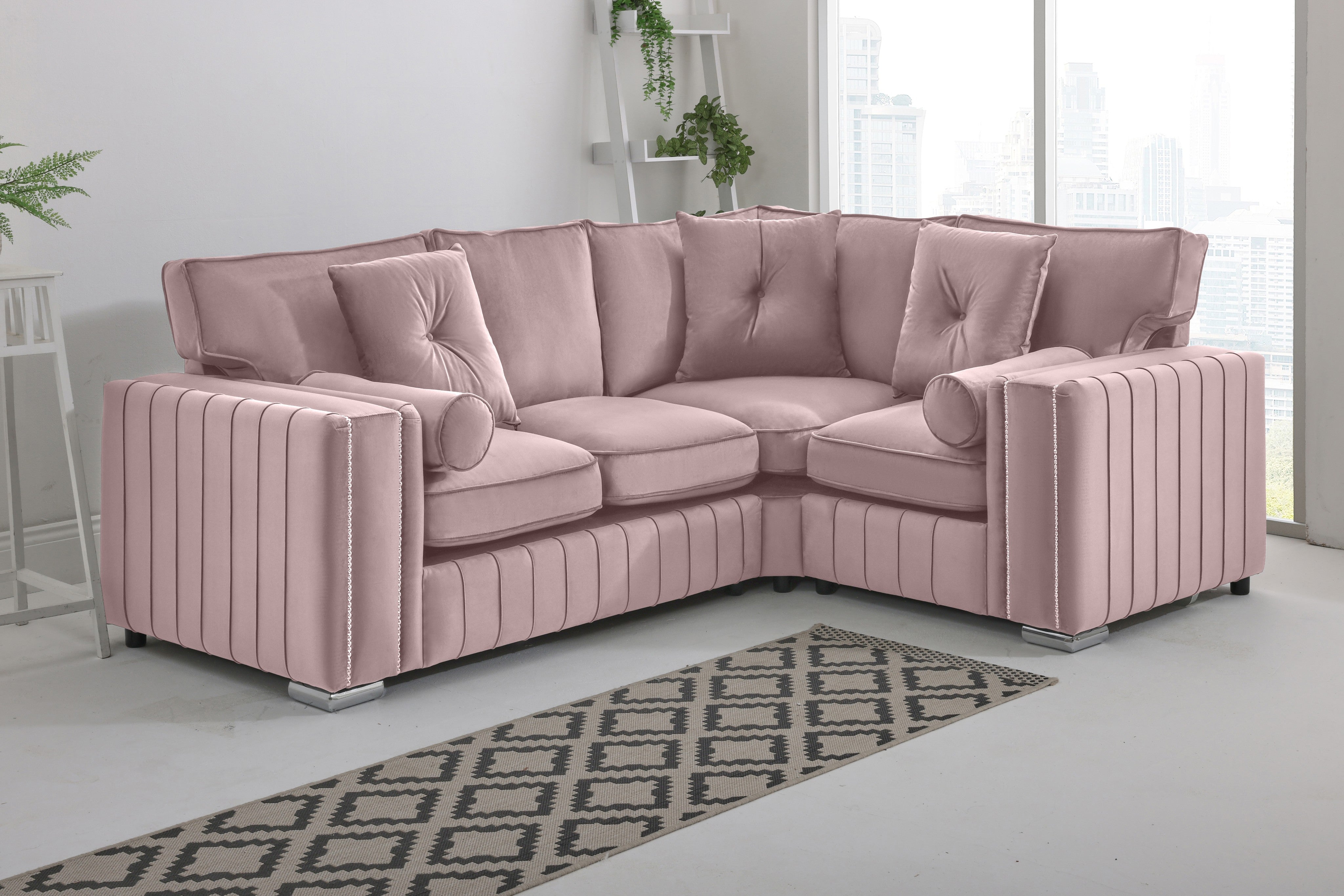 Lyra Corner Fullback - 2c1 + Bolster / Buttoned Cushions
