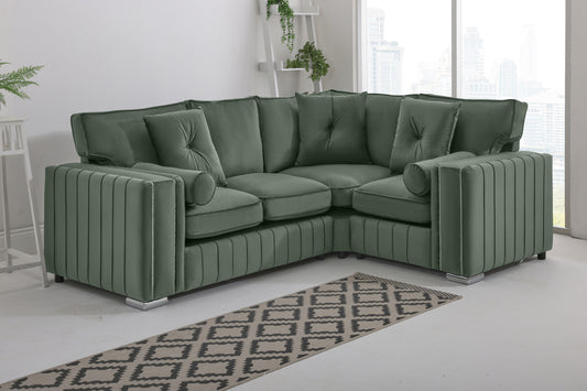 Lyra Corner Fullback - 2c1 + Bolster / Buttoned Cushions