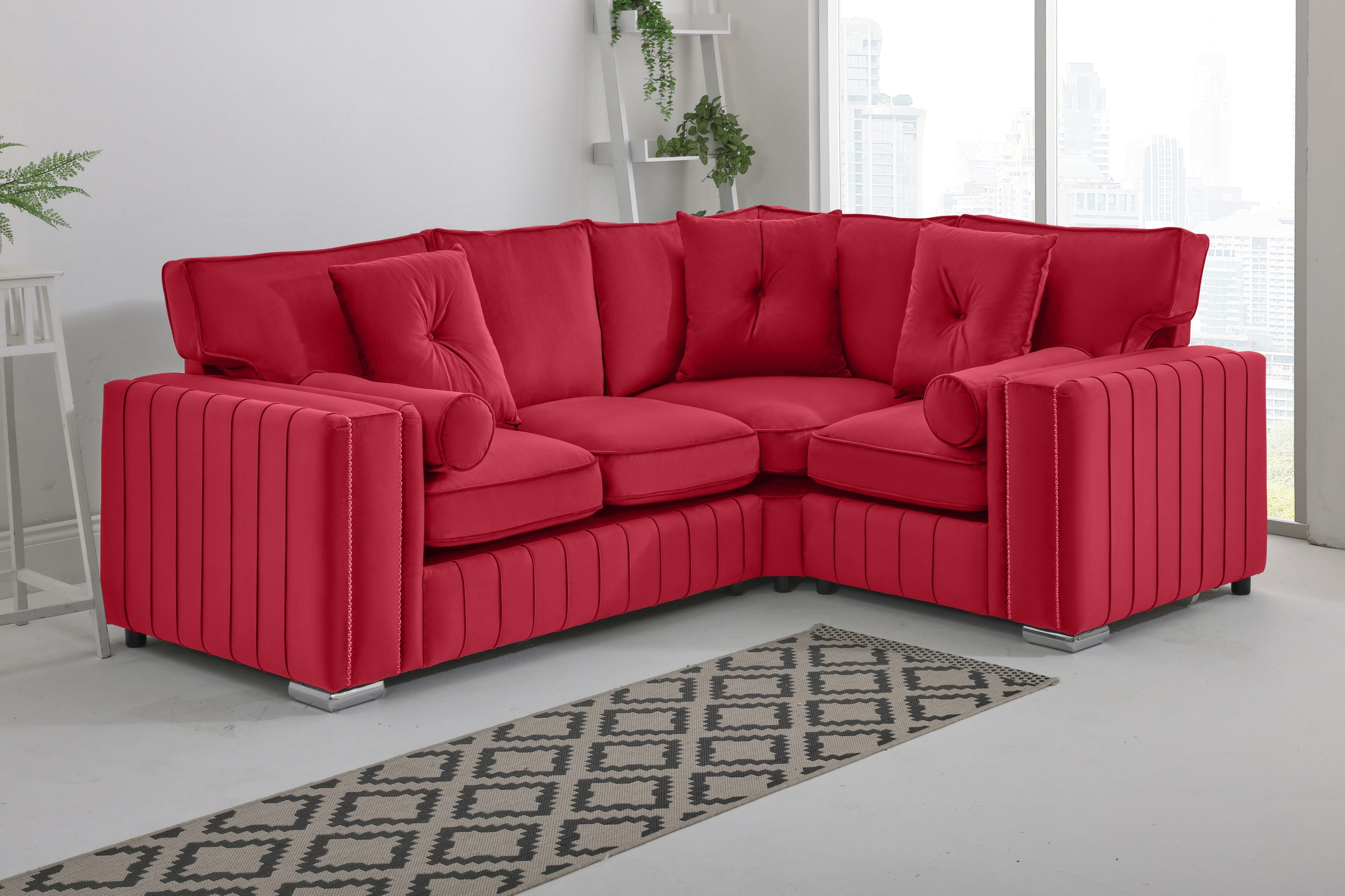 Lyra Corner Fullback - 2c1 + Bolster / Buttoned Cushions