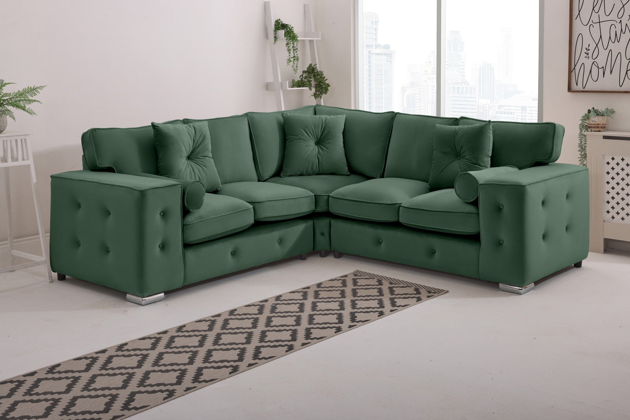 Callen Corner Fullback - 2c2 + Bolster / Buttoned Cushions