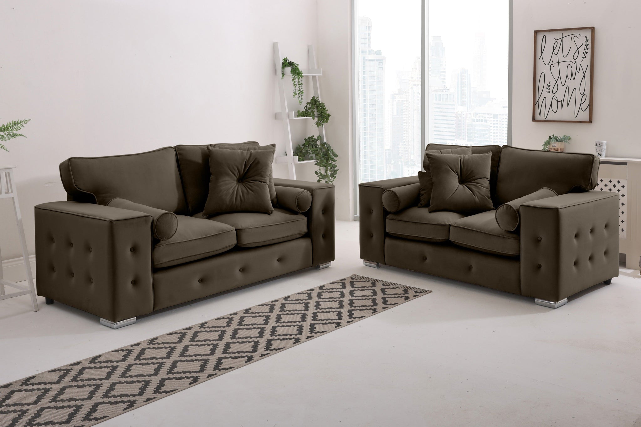 Callen 3+2 Fullback  + Bolster / Buttoned Cushions
