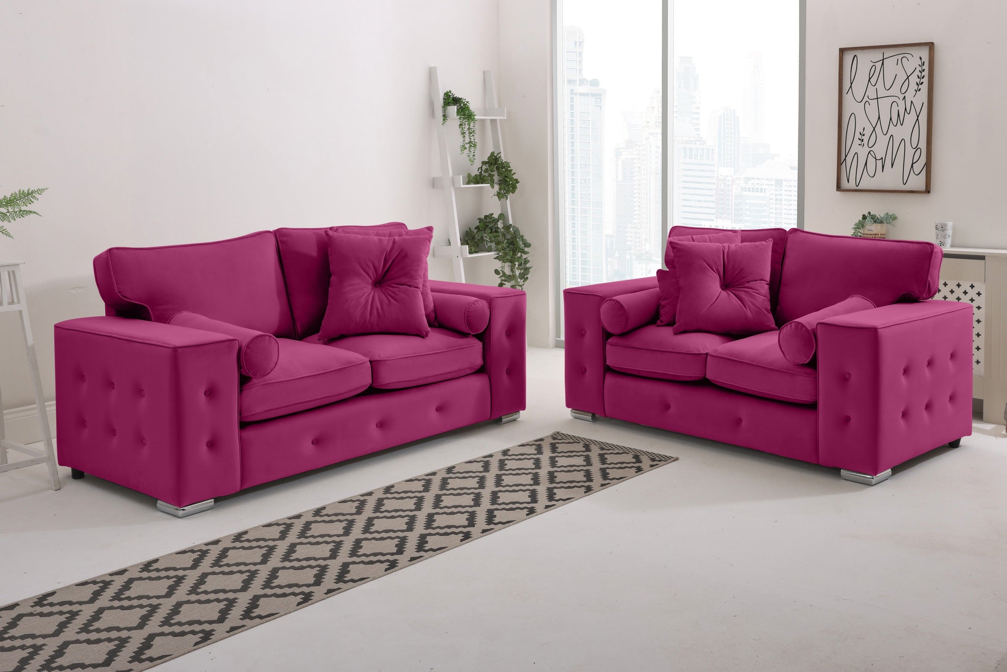 Callen 3+2 Fullback  + Bolster / Buttoned Cushions
