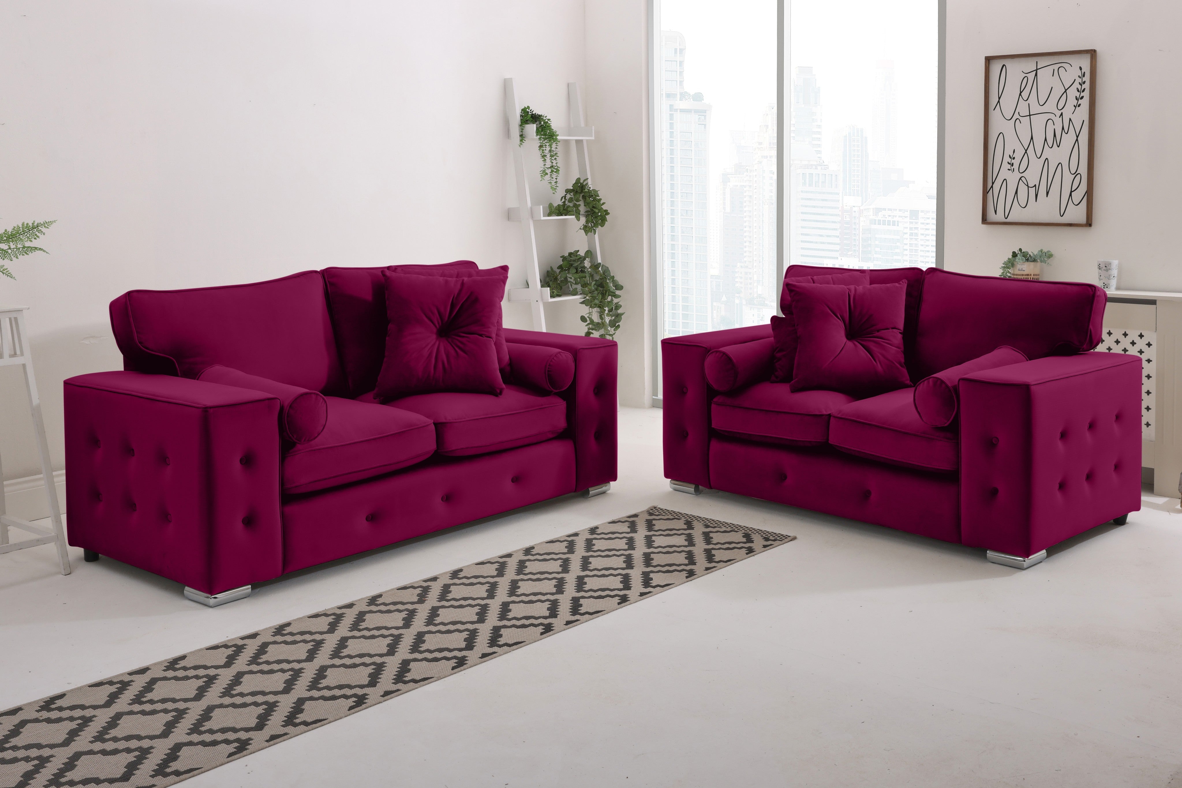 Callen 3+2 Fullback  + Bolster / Buttoned Cushions