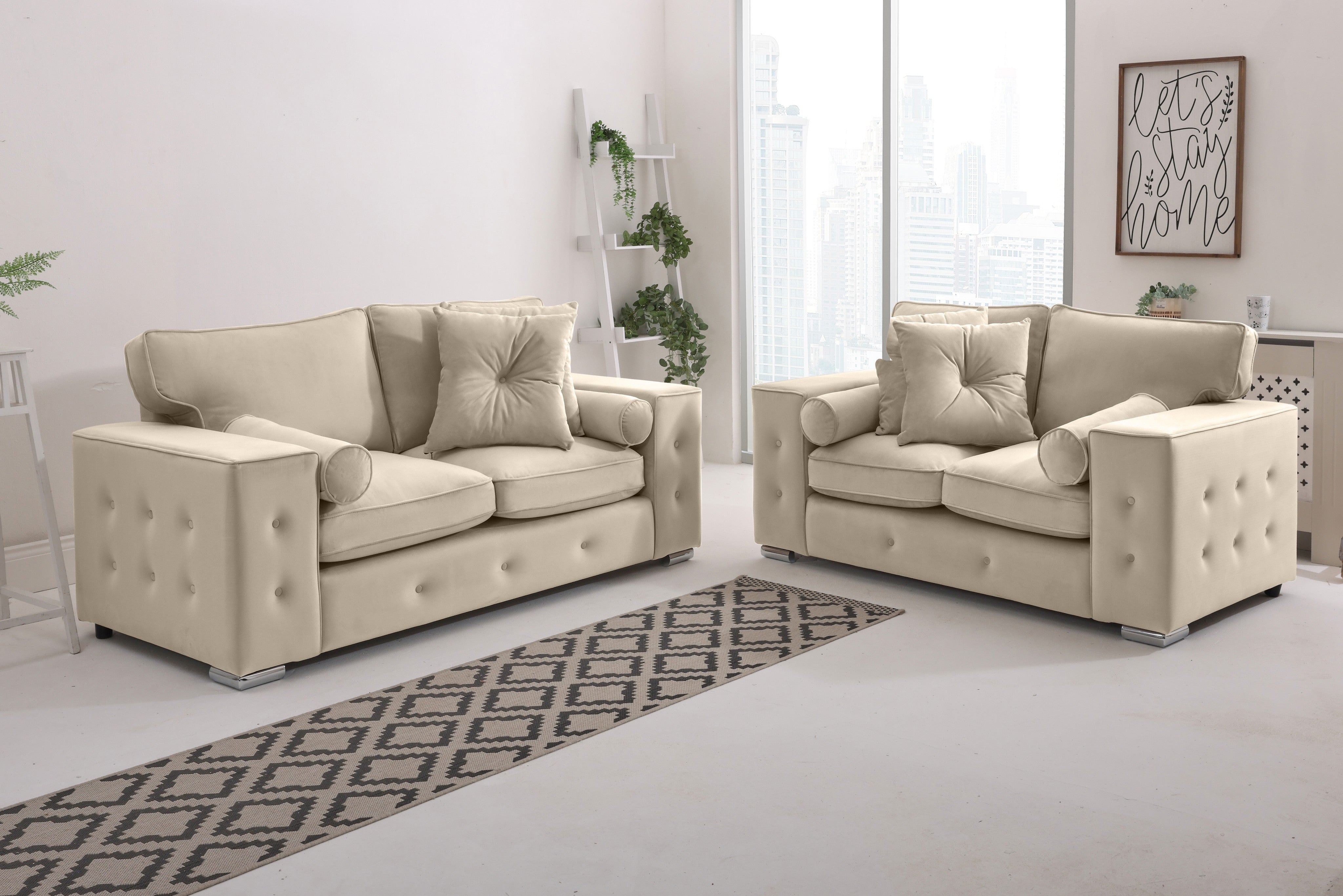 Callen 3+2 Fullback  + Bolster / Buttoned Cushions