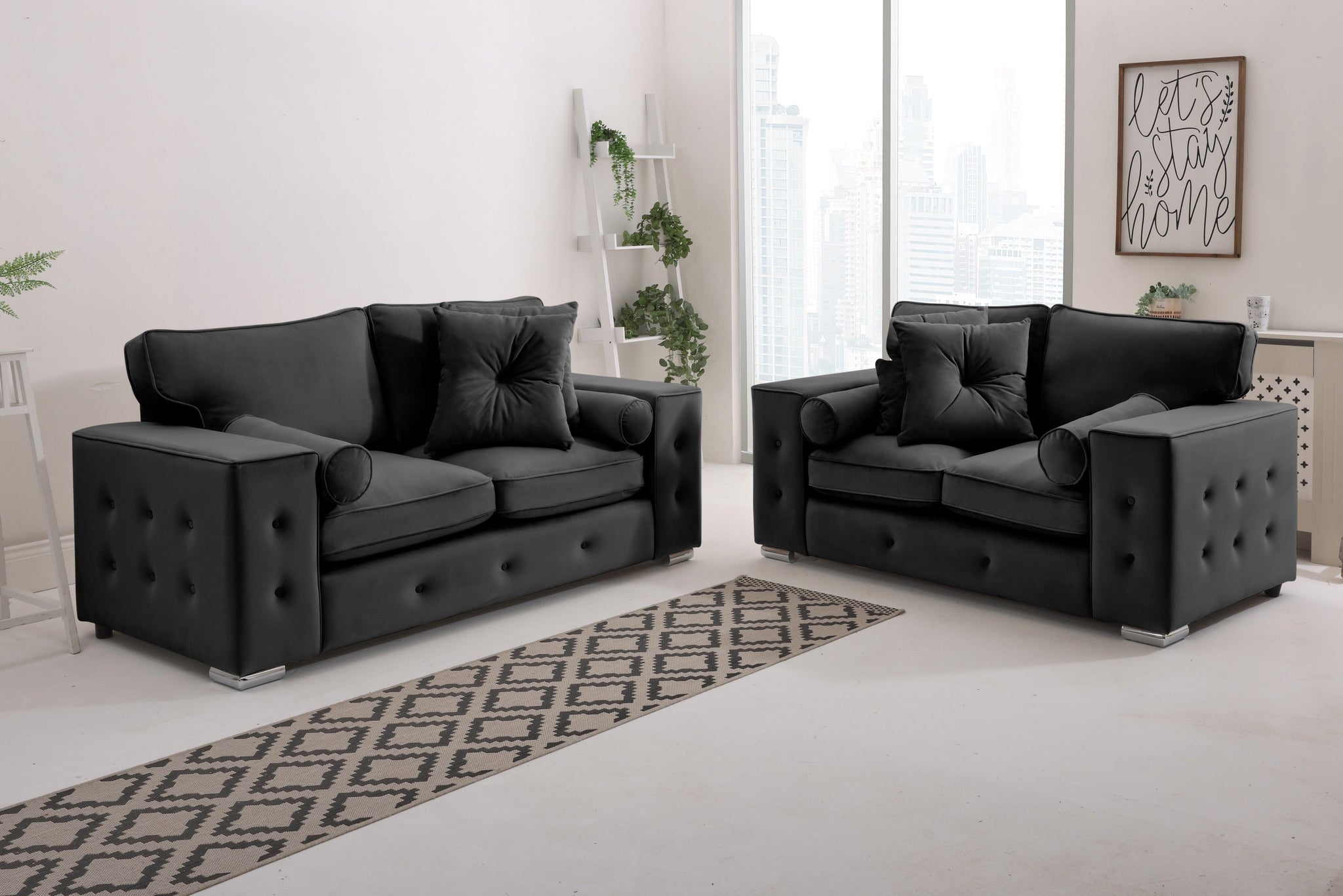Callen 3+2 Fullback  + Bolster / Buttoned Cushions