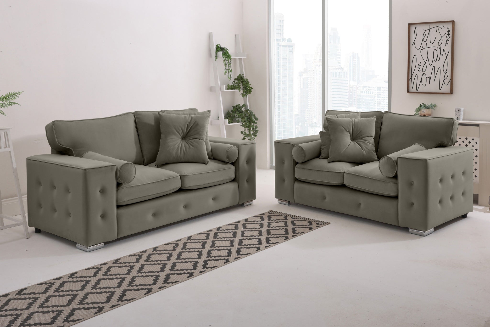 Callen 3+2 Fullback  + Bolster / Buttoned Cushions