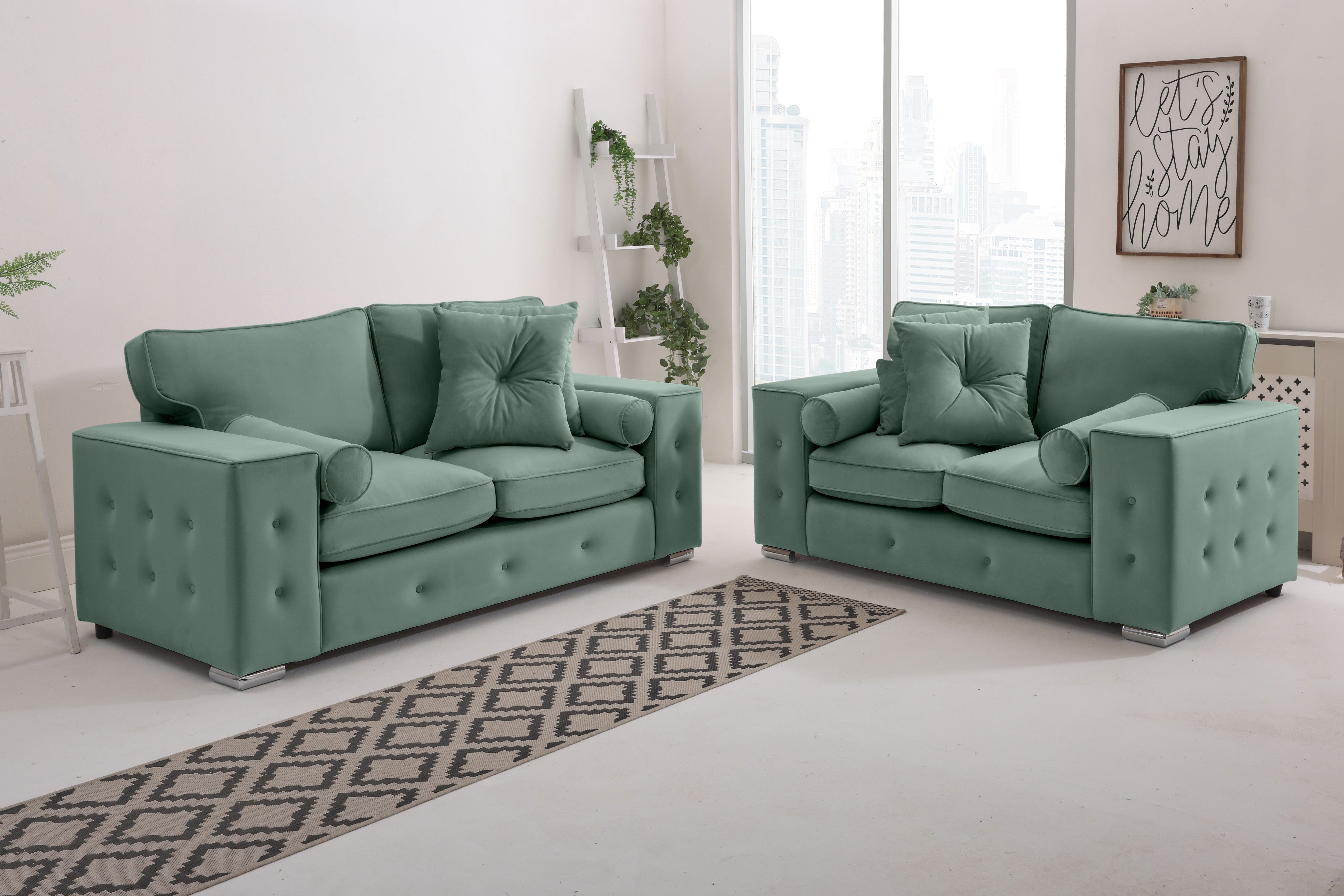 Callen 3+2 Fullback  + Bolster / Buttoned Cushions