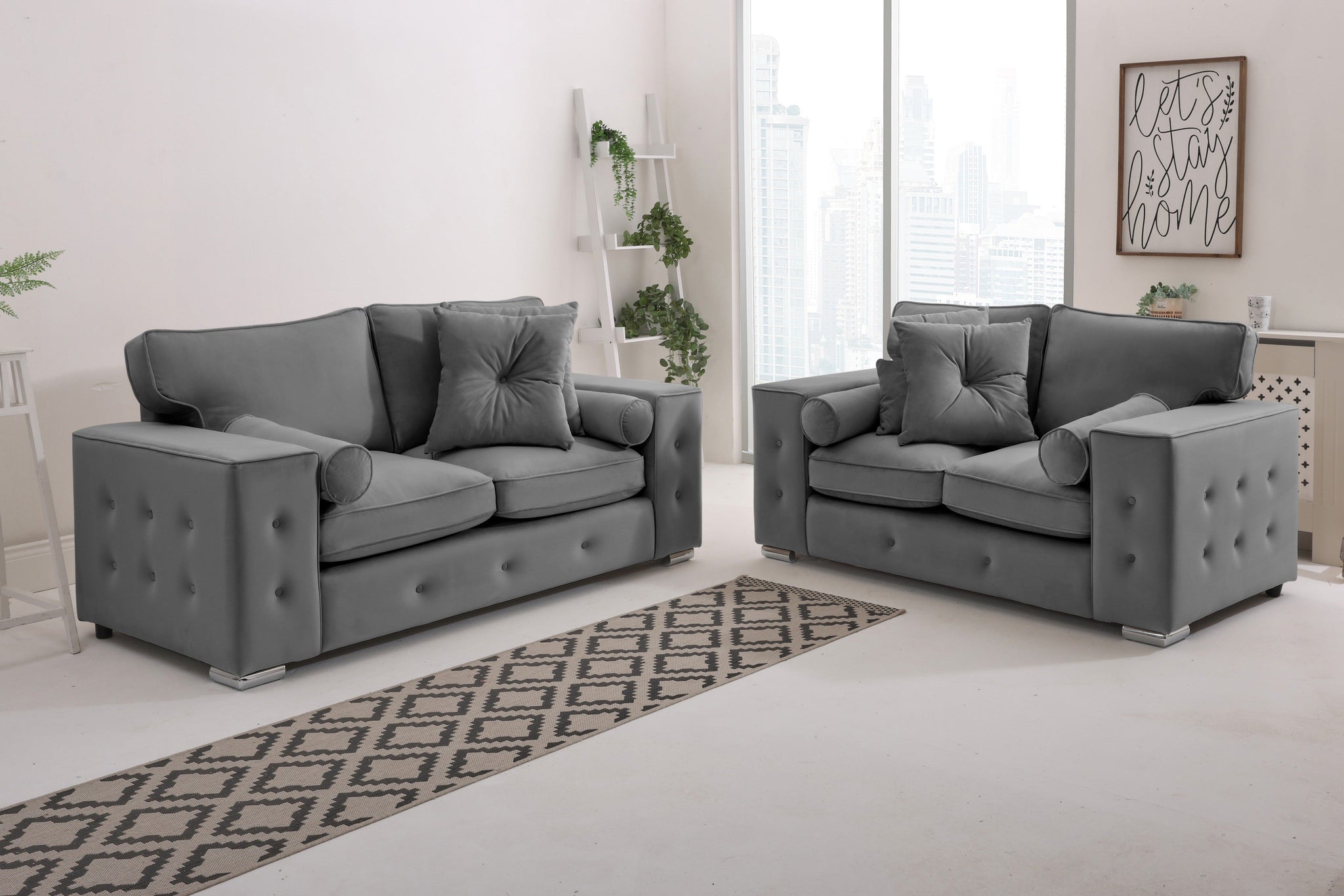 Callen 3+2 Fullback  + Bolster / Buttoned Cushions