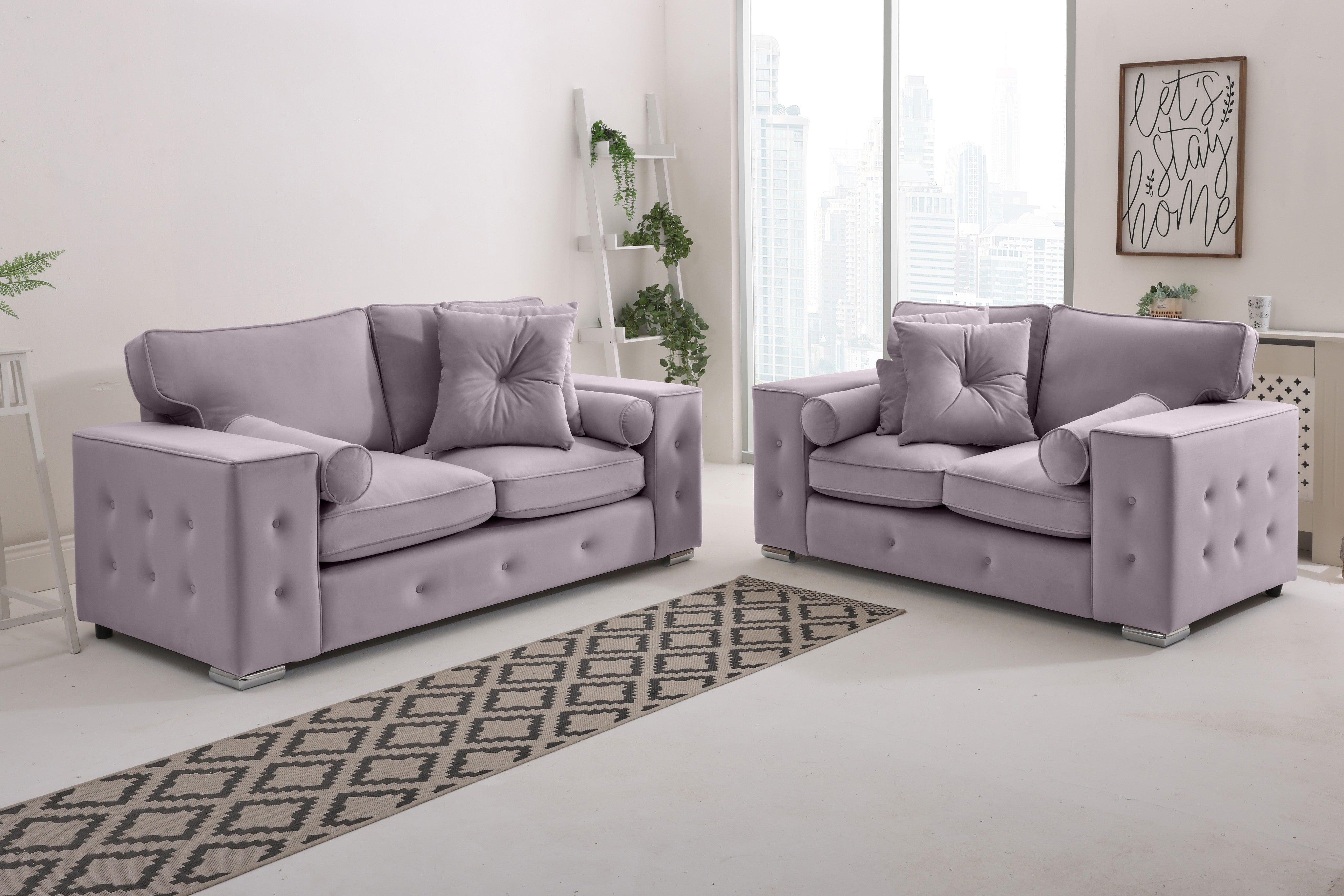 Callen 3+2 Fullback  + Bolster / Buttoned Cushions