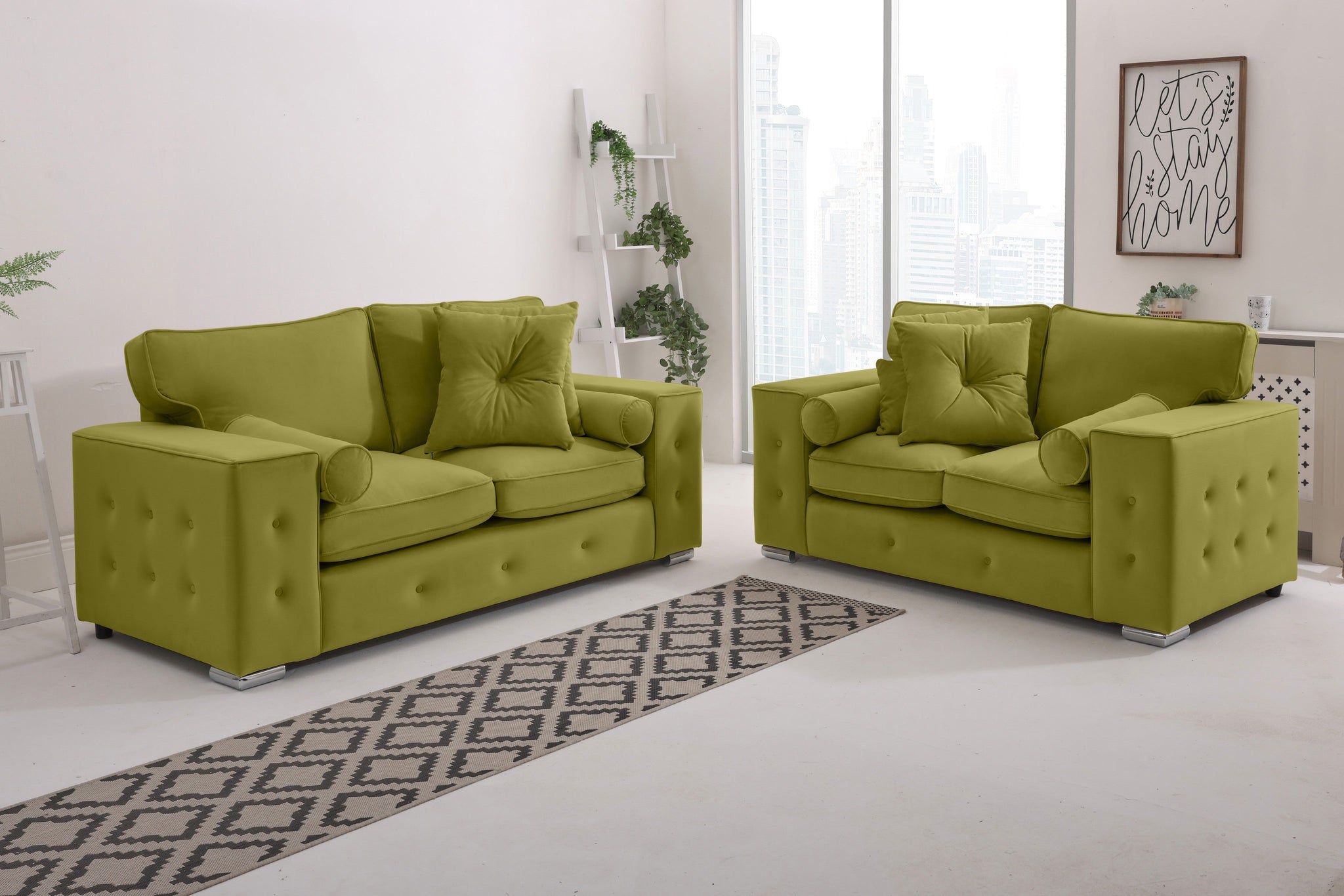 Callen 3+2 Fullback  + Bolster / Buttoned Cushions