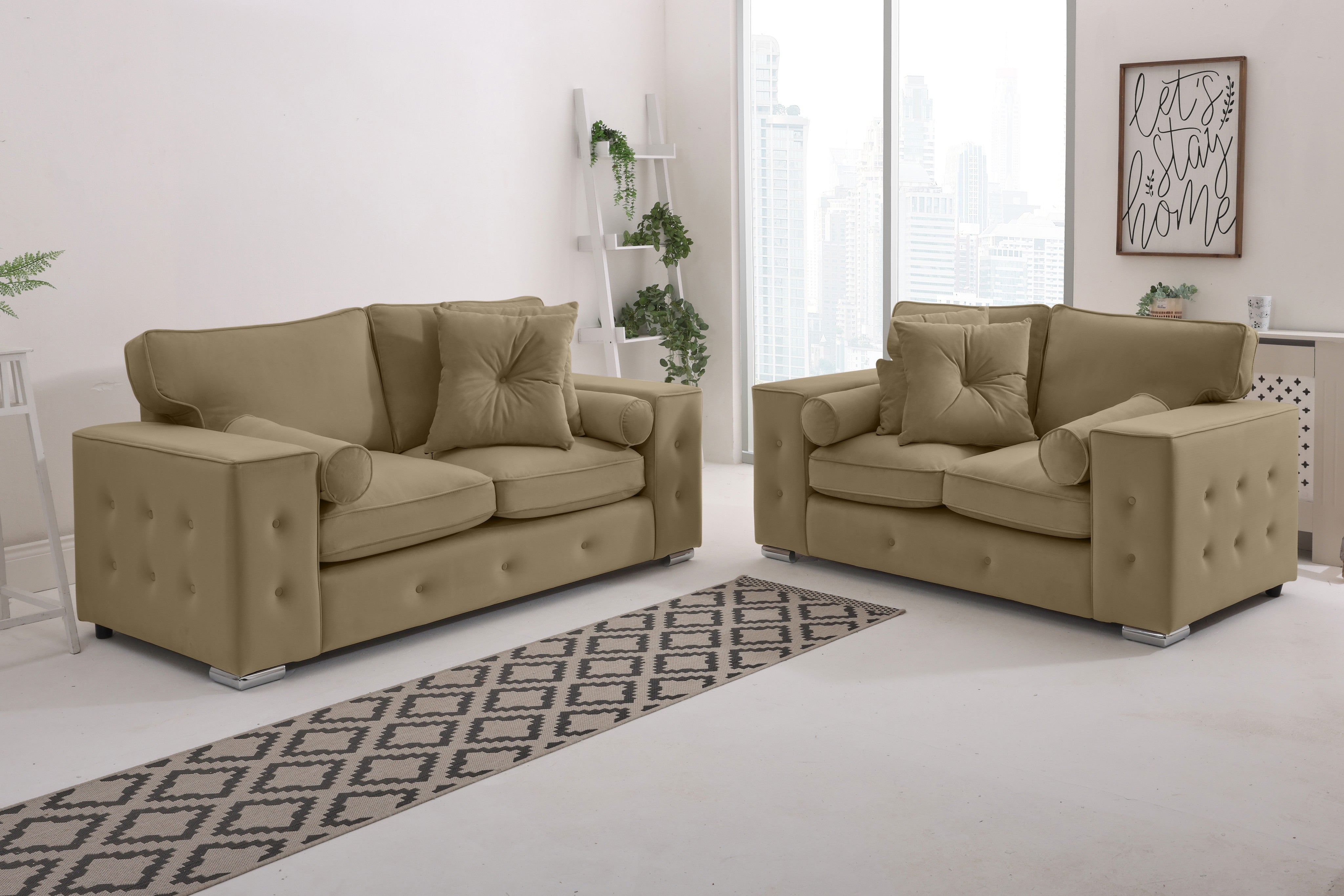Callen 3+2 Fullback  + Bolster / Buttoned Cushions