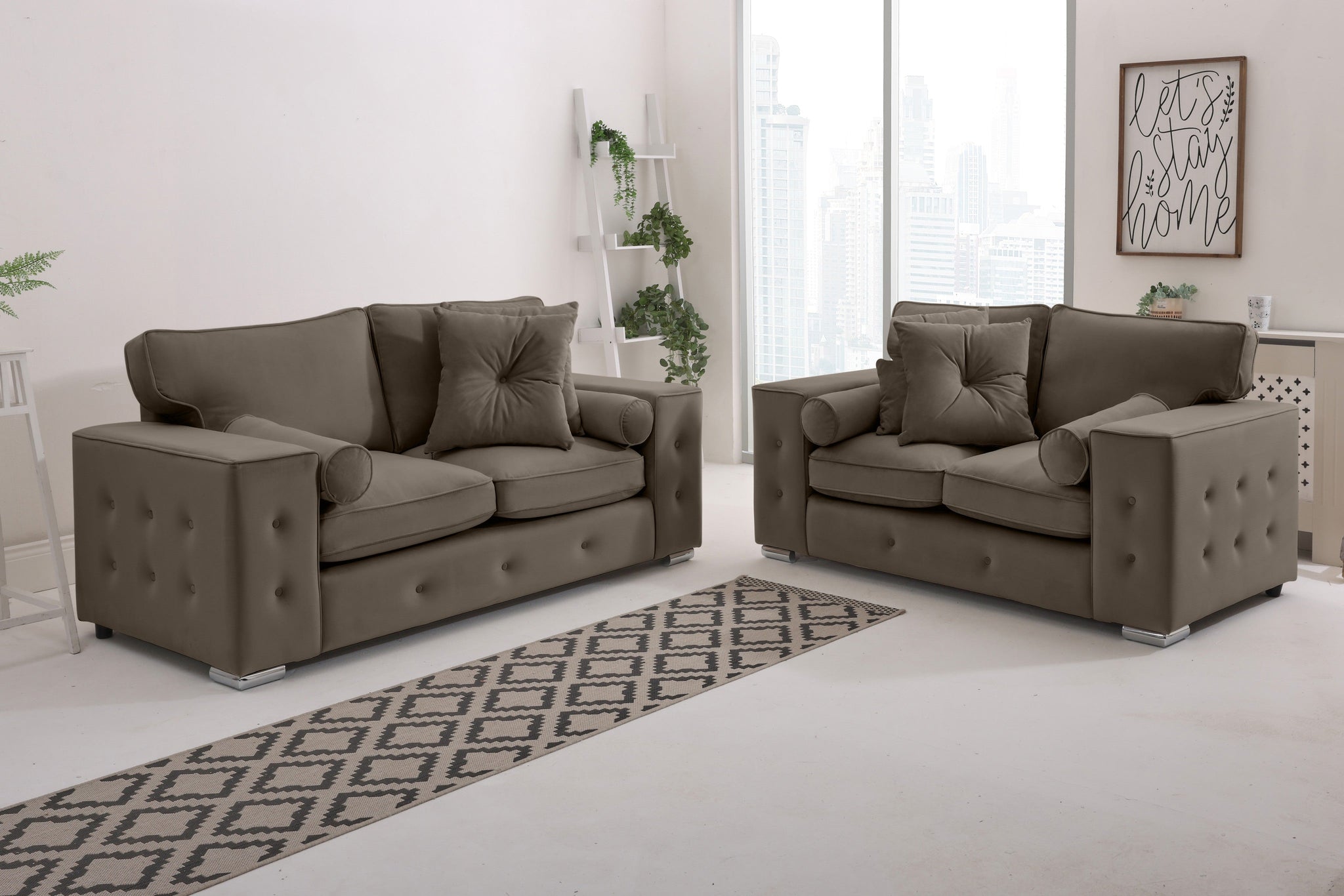Callen 3+2 Fullback  + Bolster / Buttoned Cushions