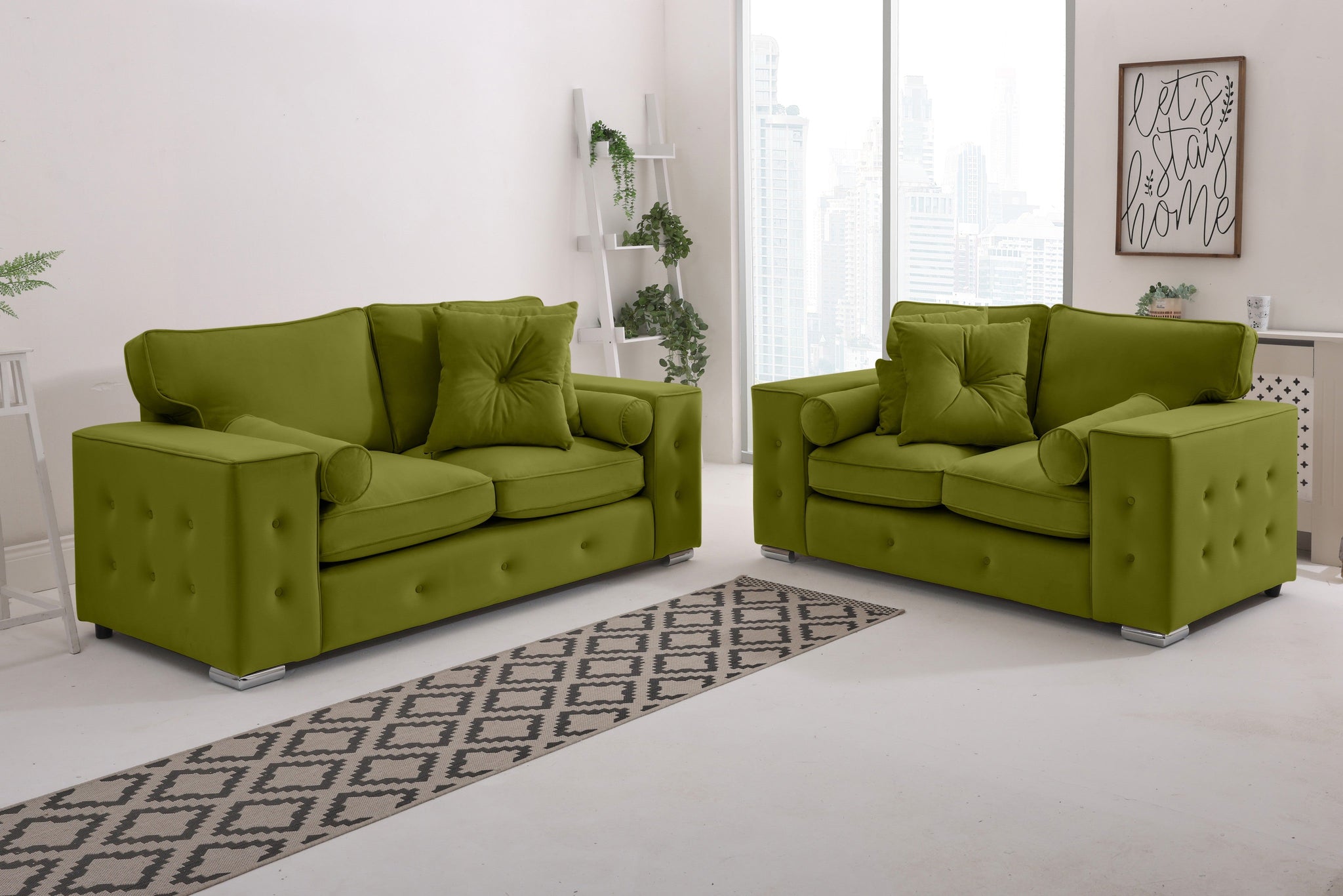 Callen 3+2 Fullback  + Bolster / Buttoned Cushions