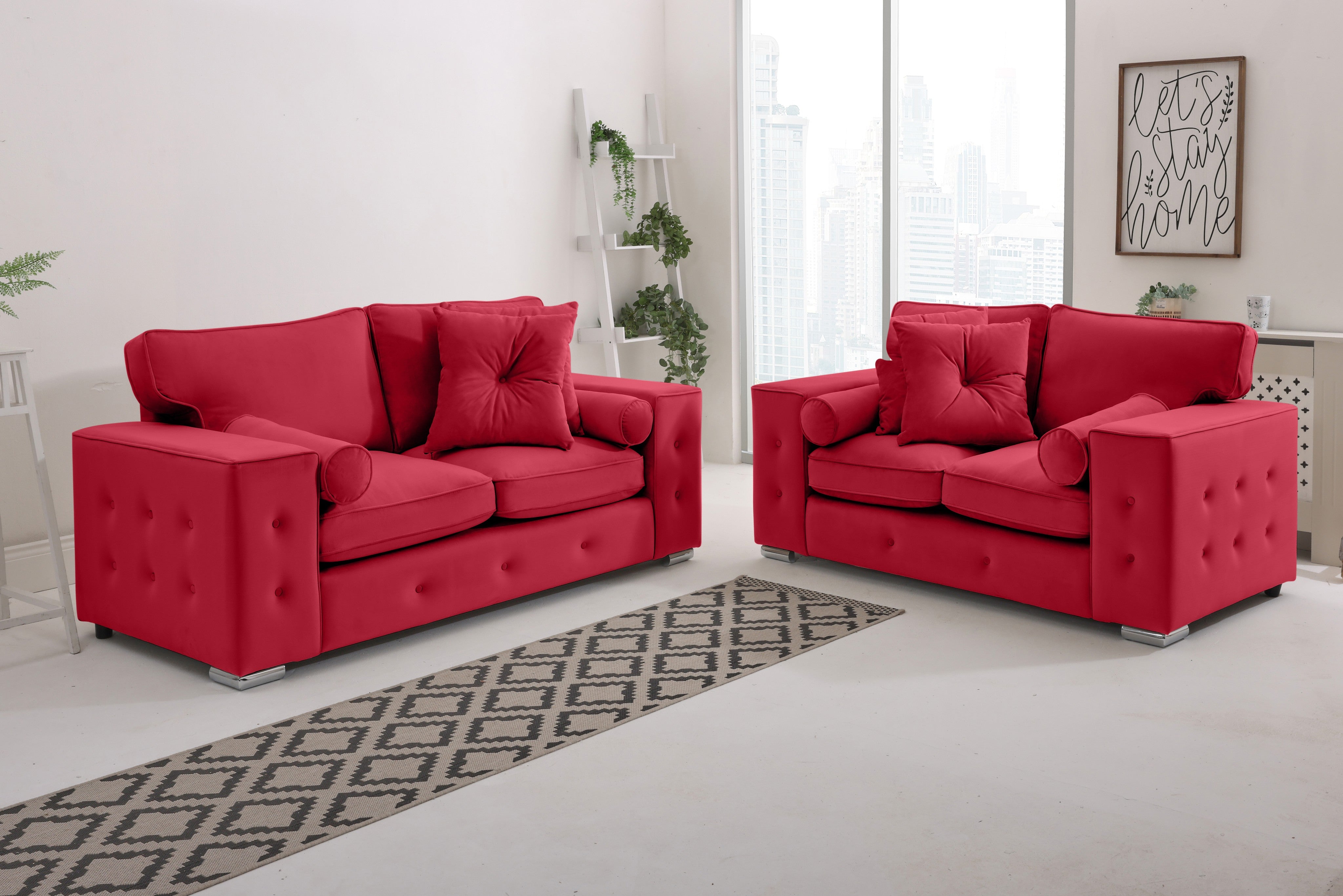 Callen 3+2 Fullback  + Bolster / Buttoned Cushions