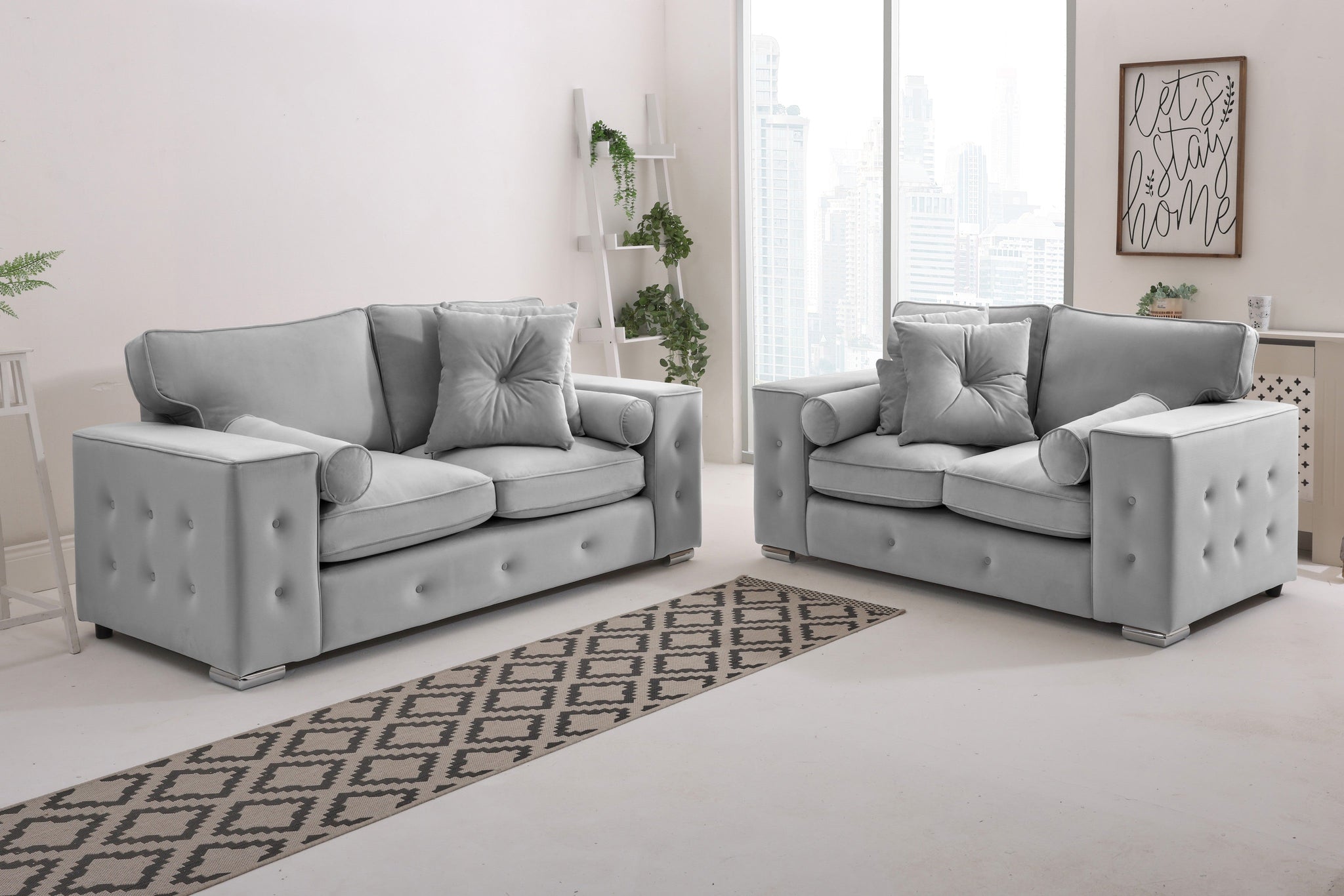 Callen 3+2 Fullback  + Bolster / Buttoned Cushions