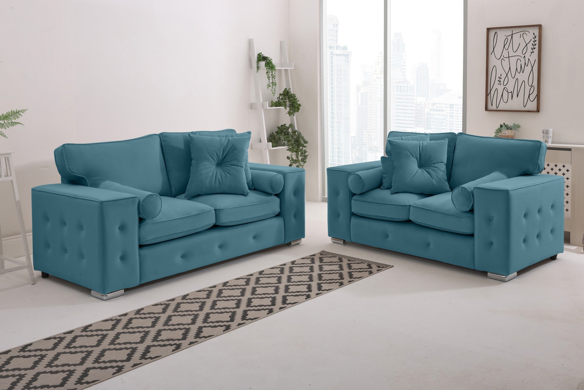 Callen 3+2 Fullback  + Bolster / Buttoned Cushions
