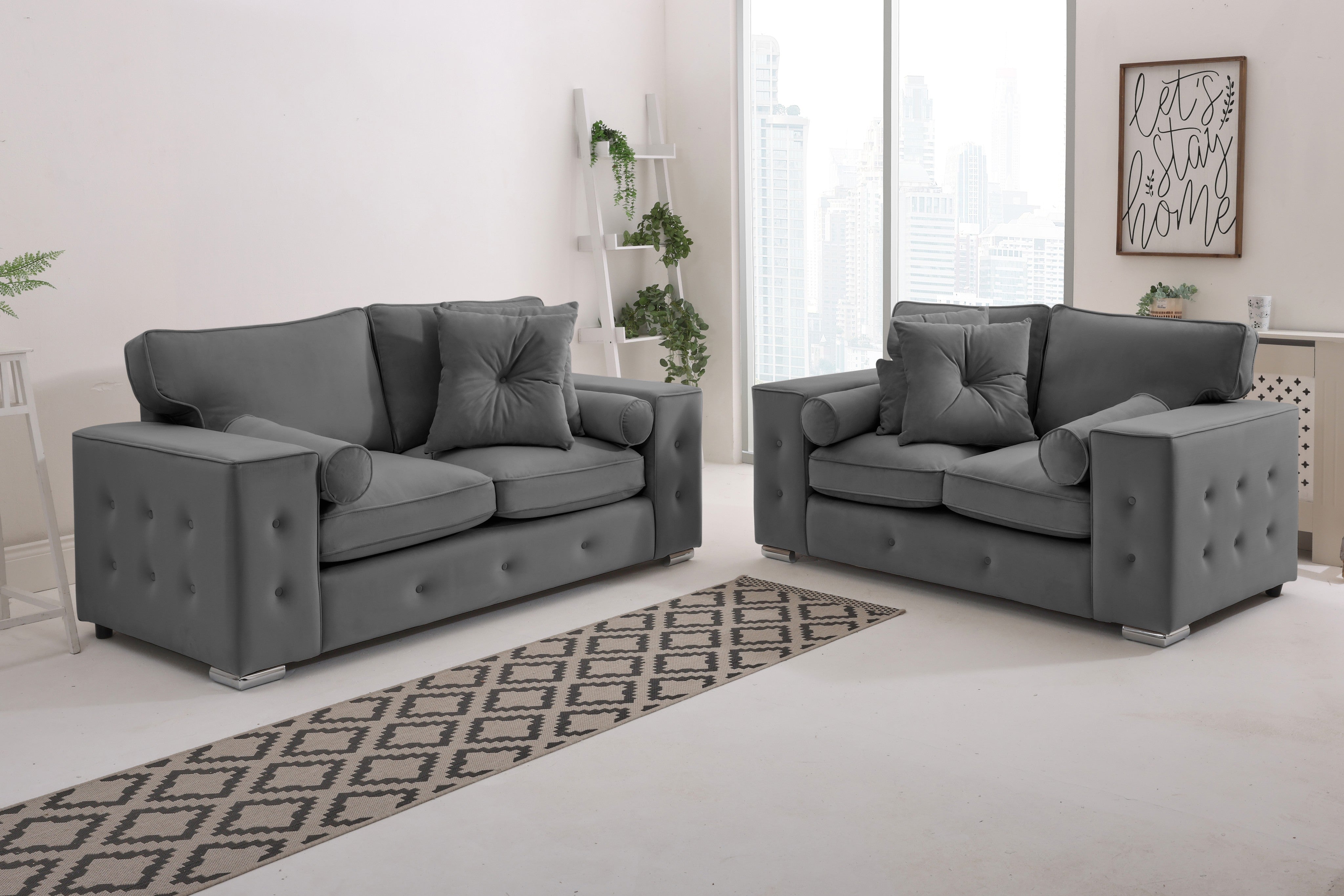 Callen 3+2 Fullback  + Bolster / Buttoned Cushions
