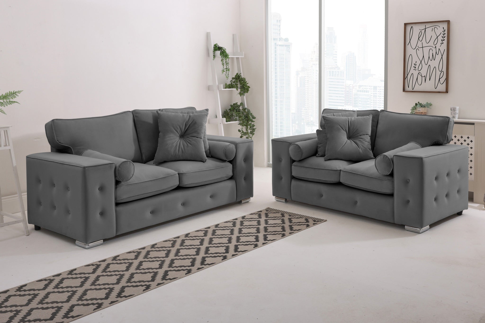 Callen 3+2 Fullback  + Bolster / Buttoned Cushions