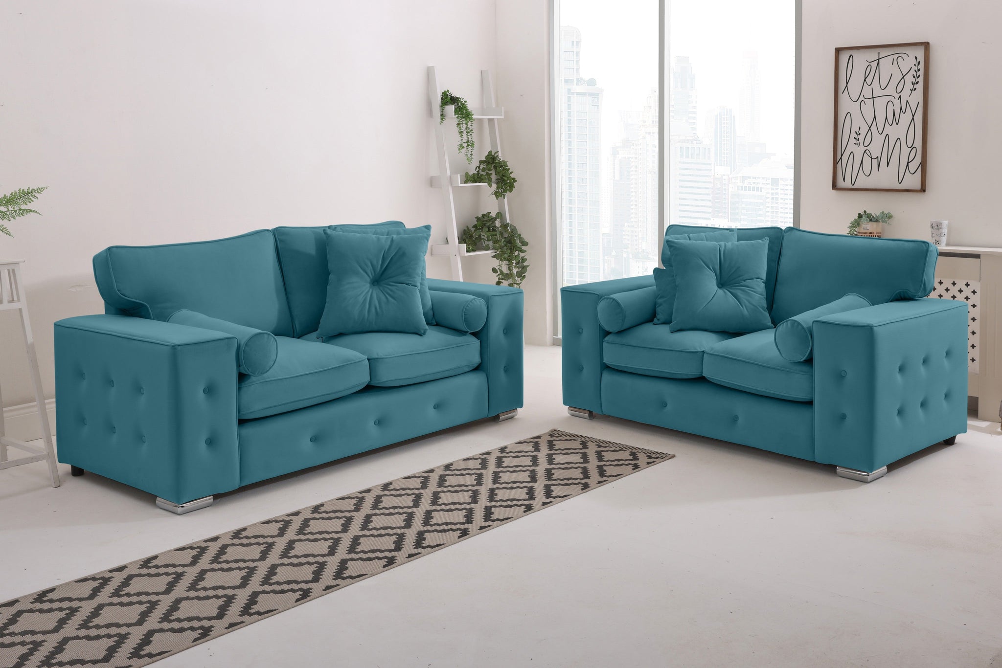 Callen 3+2 Fullback  + Bolster / Buttoned Cushions