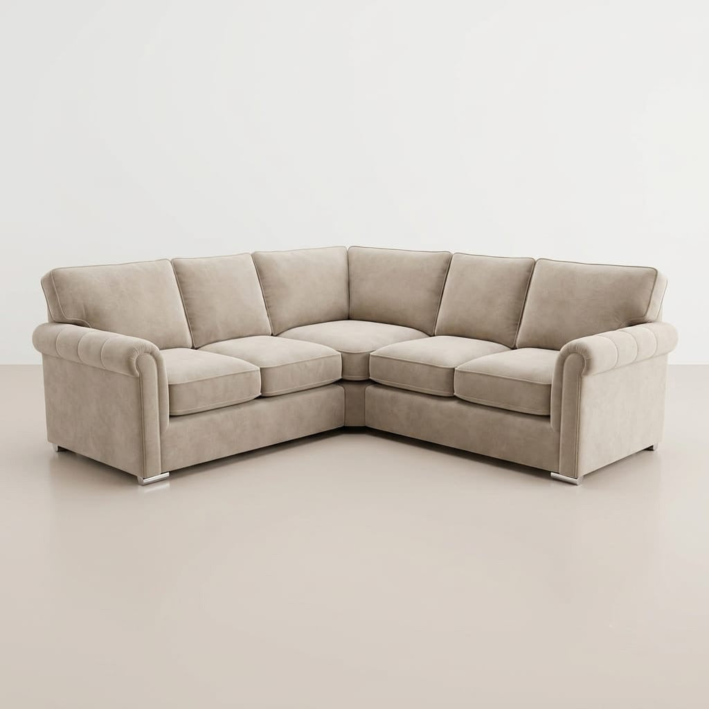 Riviera Cream Velvet Corner Sofa