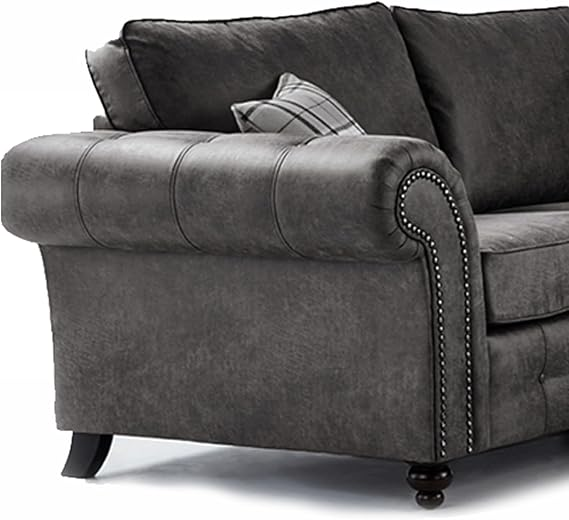 Hugo Black Bonded Leather 3+2 Sofa Set
