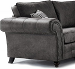 Hugo Black Bonded Leather 3 Seater Sofa