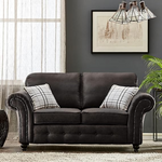 Hugo Black Bonded Leather 2 Seater Sofa