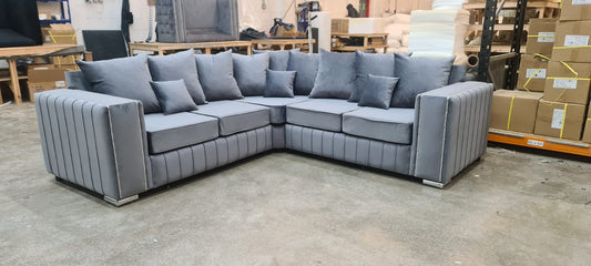 Layla Corner - Grey - Scatterback - Sofa Empire UK