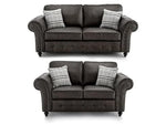 HugoBlack Bonded Leather 3+2 Sofa Set