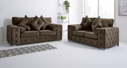 Milton 3+2 Fullback + Bolster / Buttoned Cushions - Sofa Empire UK