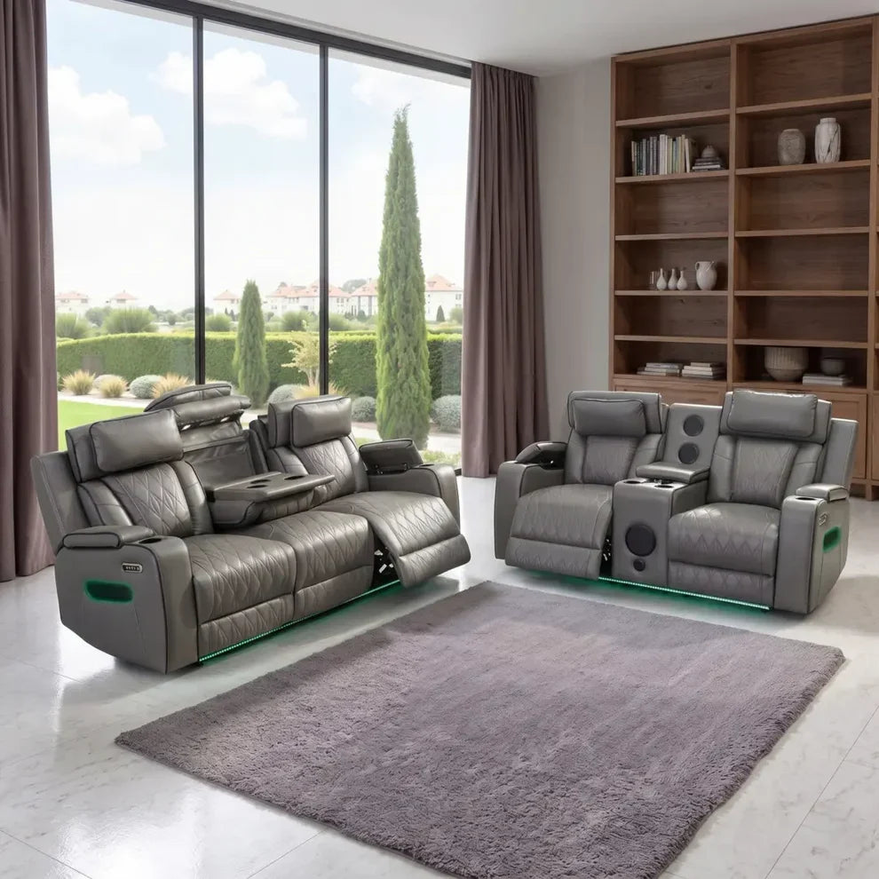 Valentino 3 + 2 Seater Premium Leather Smart Recliner