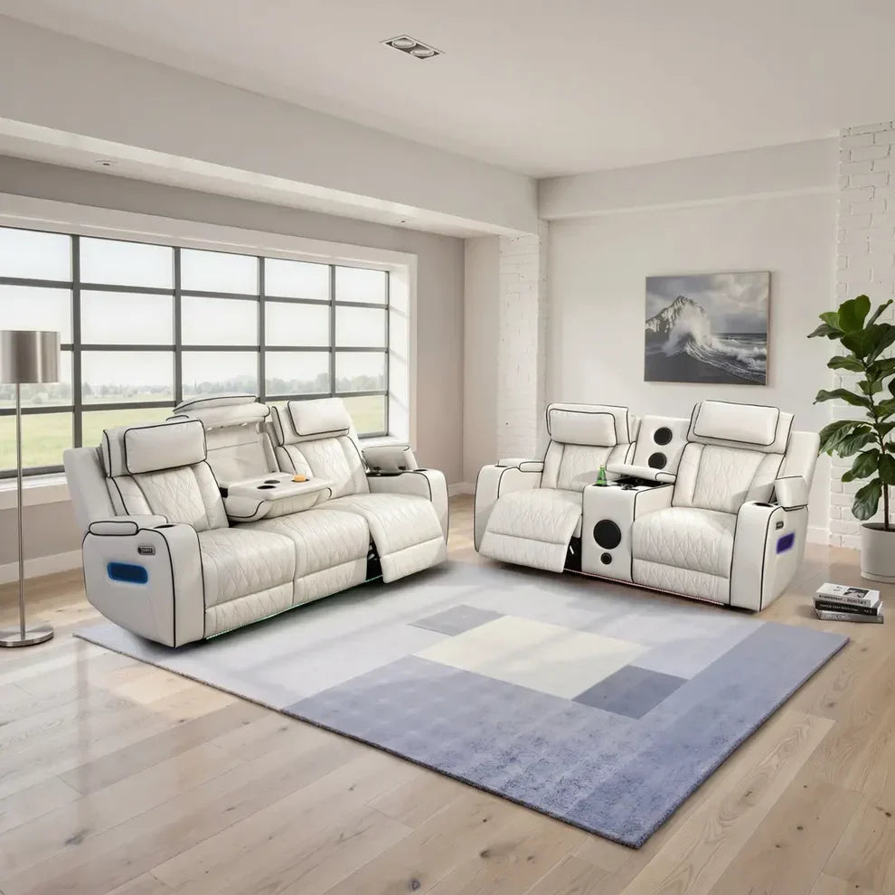 Valentino 3 + 2 Seater Premium Leather Smart Recliner